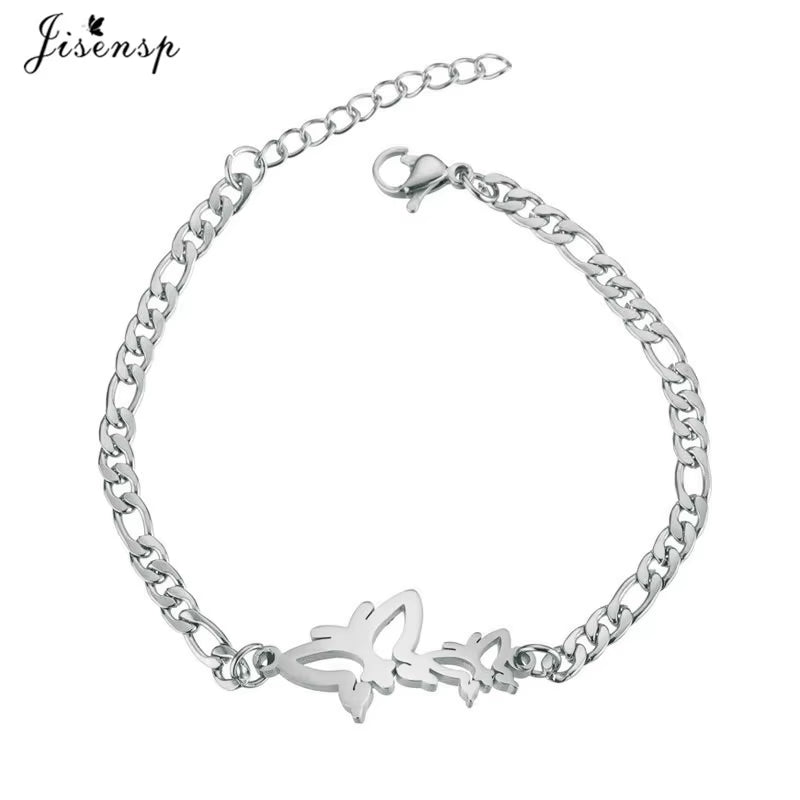 Elephant Butterfly Bracelets Bangles Animal Chain Link Bracelet Female Stainless Steel Bracelets for Women Accessories