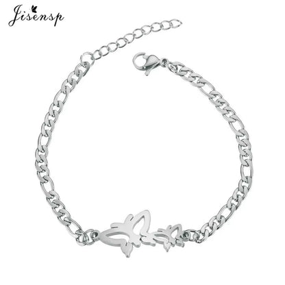 Elephant Butterfly Bracelets Bangles Animal Chain Link Bracelet Female Stainless Steel Bracelets for Women Accessories