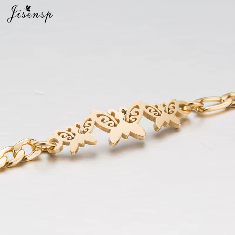 Elephant Butterfly Bracelets Bangles Animal Chain Link Bracelet Female Stainless Steel Bracelets for Women Accessories
