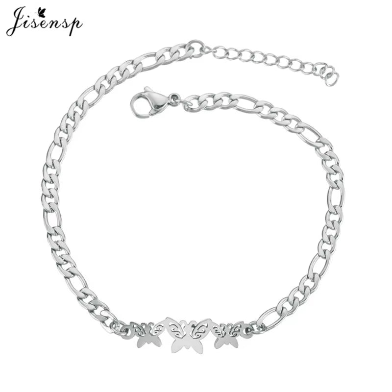 Elephant Butterfly Bracelets Bangles Animal Chain Link Bracelet Female Stainless Steel Bracelets for Women Accessories