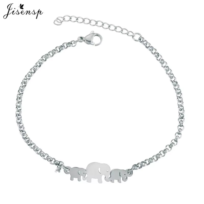 Elephant Butterfly Bracelets Bangles Animal Chain Link Bracelet Female Stainless Steel Bracelets for Women Accessories