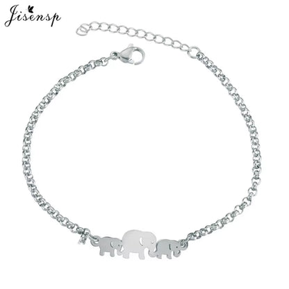 Elephant Butterfly Bracelets Bangles Animal Chain Link Bracelet Female Stainless Steel Bracelets for Women Accessories