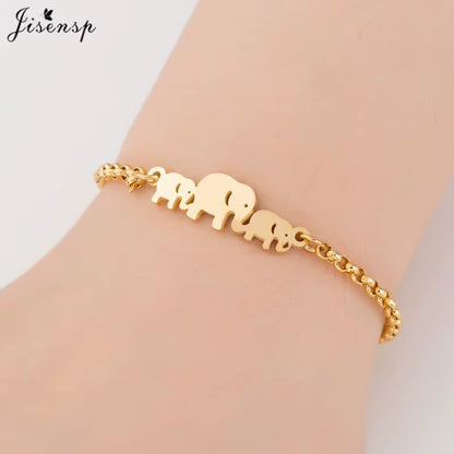 Elephant Butterfly Bracelets Bangles Animal Chain Link Bracelet Female Stainless Steel Bracelets for Women Accessories