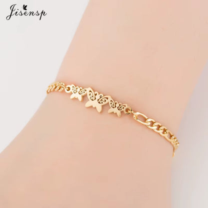 Elephant Butterfly Bracelets Bangles Animal Chain Link Bracelet Female Stainless Steel Bracelets for Women Accessories