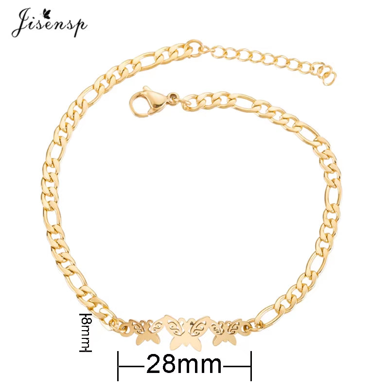 Elephant Butterfly Bracelets Bangles Animal Chain Link Bracelet Female Stainless Steel Bracelets for Women Accessories
