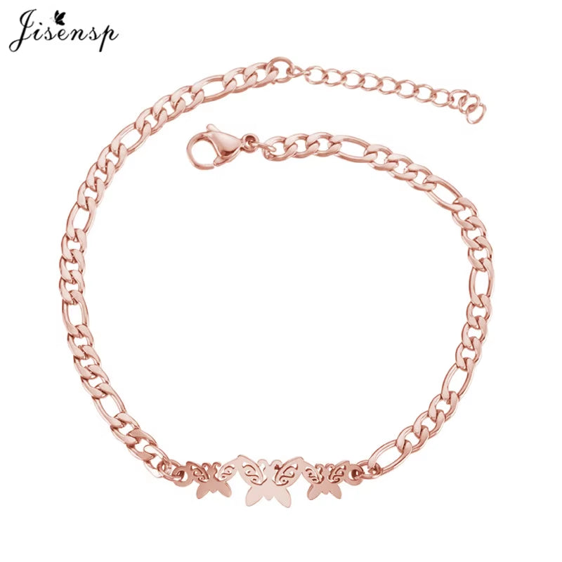 Elephant Butterfly Bracelets Bangles Animal Chain Link Bracelet Female Stainless Steel Bracelets for Women Accessories