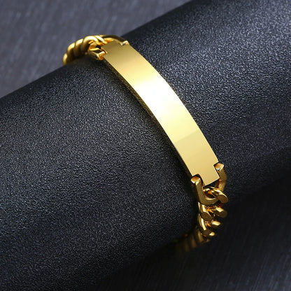 9Mm Stainless Steel ID Bracelets for Men Personalize Name Image Unique Gift Link Chain Bracelets